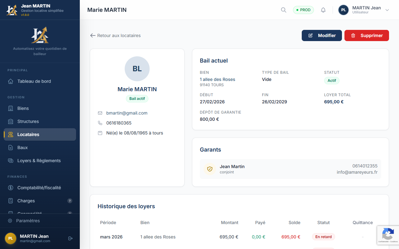 Fiche detaillee d'un locataire
